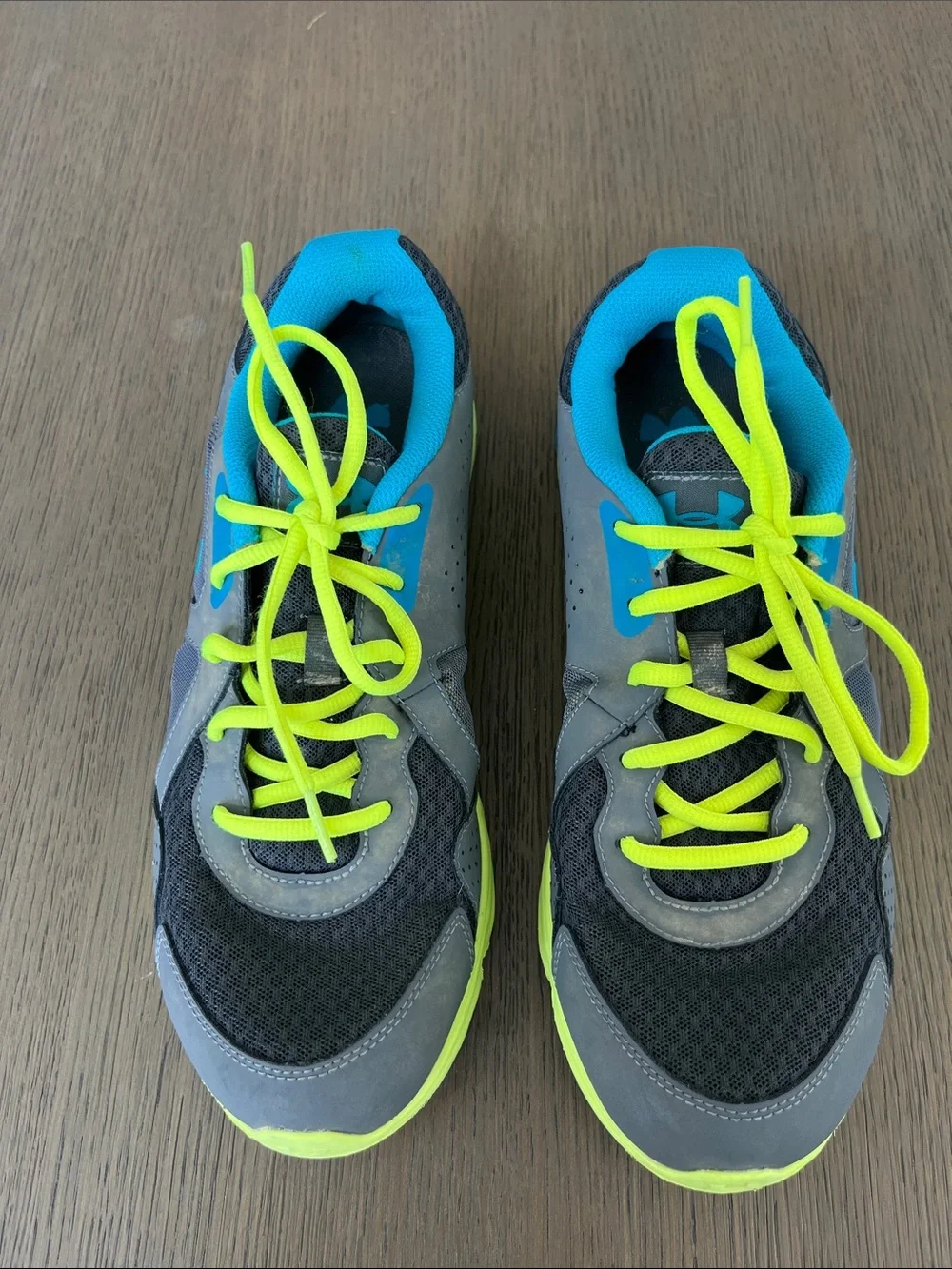 Under Armour Women’s Gray Running Shoes with Neon Yellow Accents